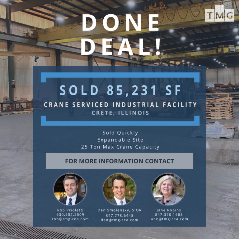 TMG’s Metals Team sells 25-ton crane serviced building